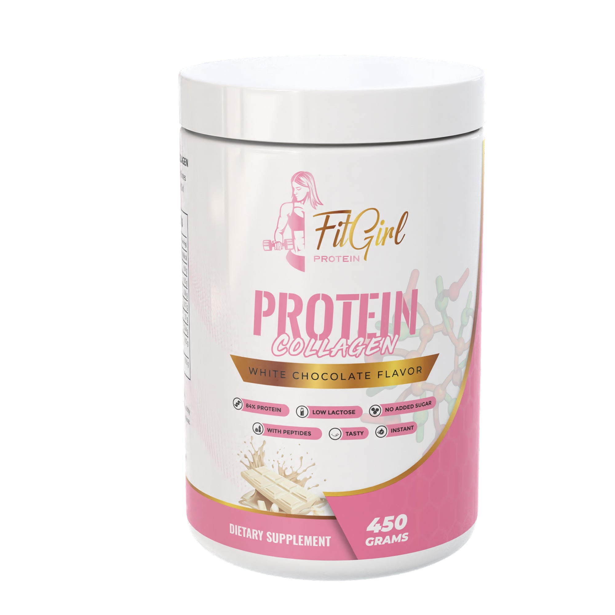 FitGirl Protein + Collagen Shake – White Chocolate flavour, 450g jar
