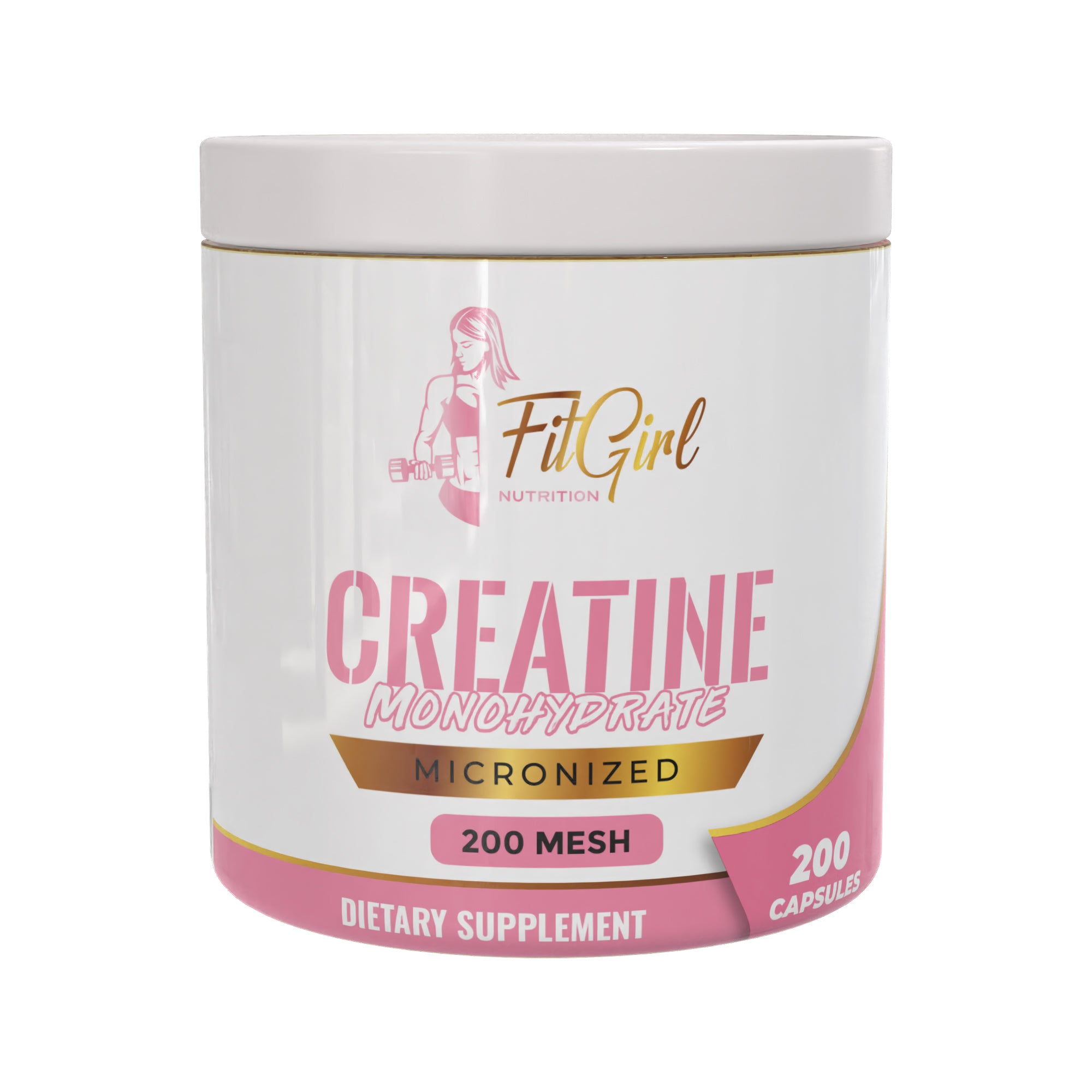FitGirl Creatine Capsules – 200 caps micronized creatine monohydrate for women’s strength & recovery.