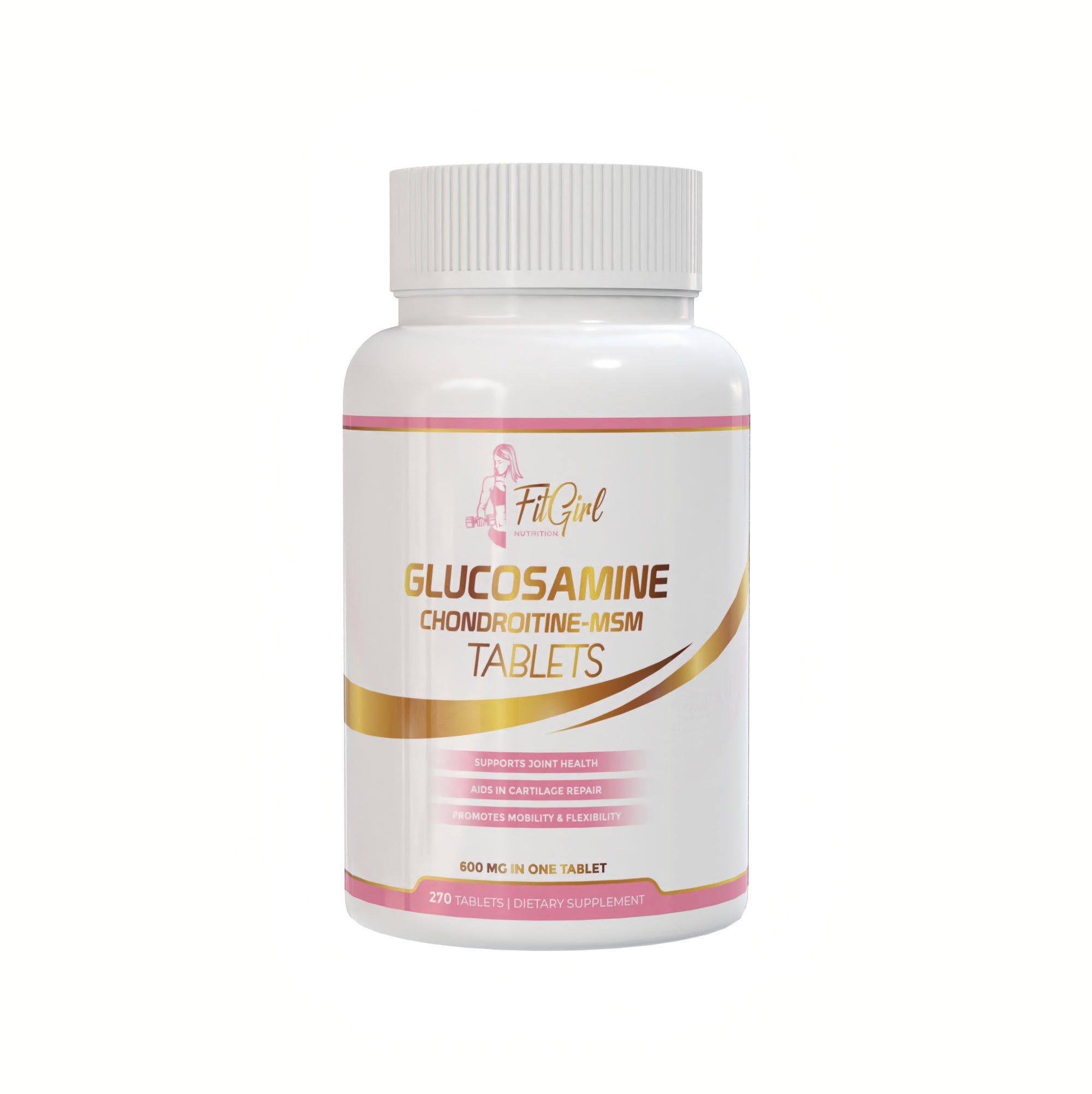 FitGirl Glucosamine 1200 mg | Joint Support & Flexibility | 270 Tablets 135 servings | With MSM + Chondroitin | For Active Women | FitGirl-Nutrition.com