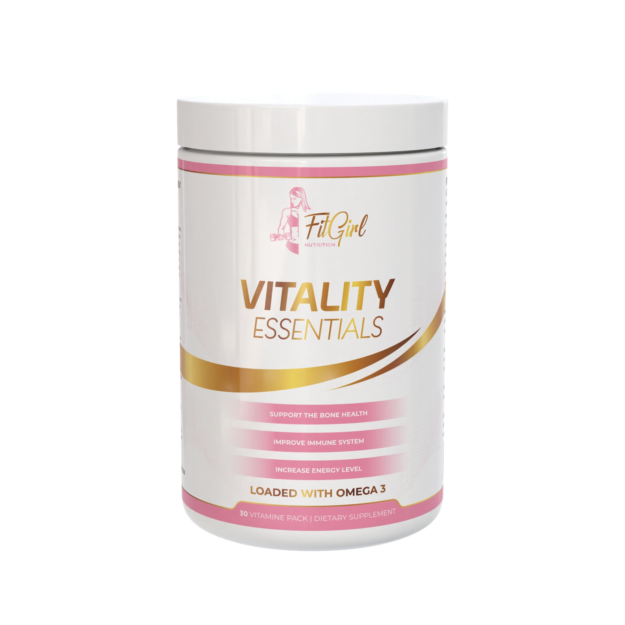 FitGirl Vitality Essentials | Vitamins & Minerals | 30 Servings | 1 Sachet per Day | With Extra Omega-3 | FitGirl-Nutrition.com