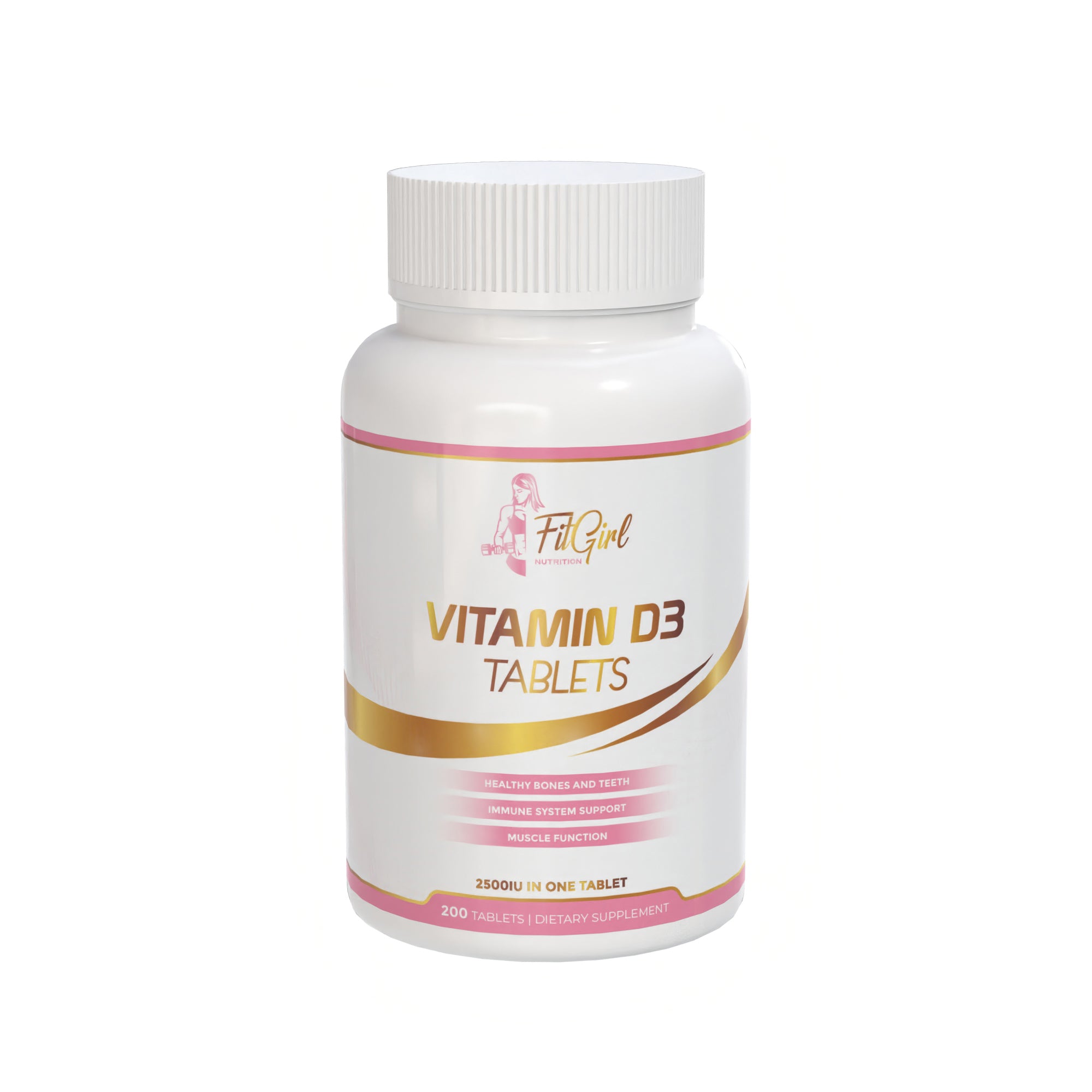 FitGirl Nutrition | Vitamin D3 | 200 Tablets – 2500 IU per Capsule | 200 Servings | Health | Vitamin | By FitGirl-Nutrition.com