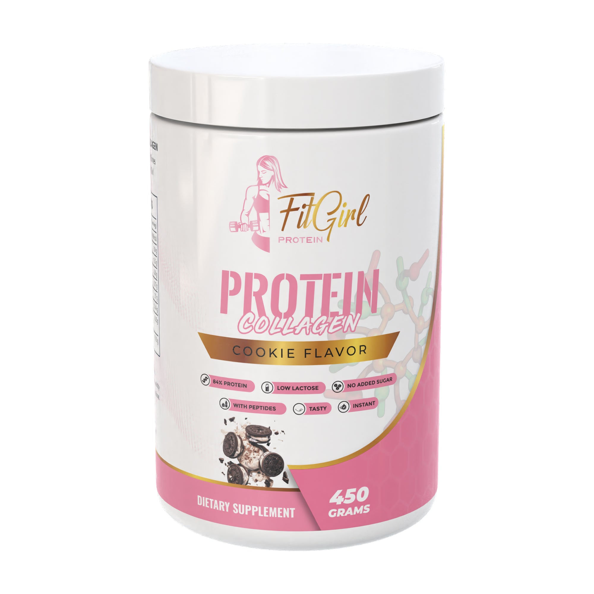 FitGirl Protein + Collagen Shake – Cookies flavour, 450g jar